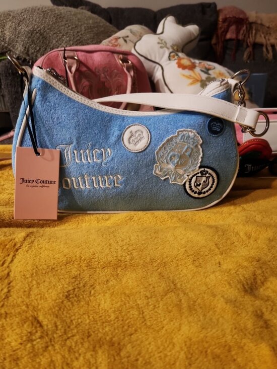 Juicy Couture Handbags - Juicy couture juicy girls rule shoulder bag blue gleam NWT